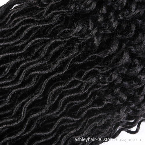 Julianna 18 Inch 24 Roots Crochet Goddess Faux Locs Curly Ends'With Kanekalon Synthetic Braid Hair